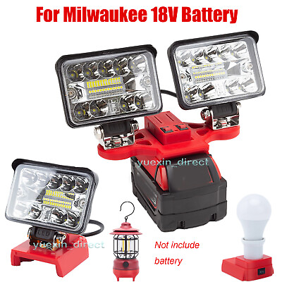 #ad Upgraded LED Work Light For Milwaukee M 18 18V Li ion Battery w USB Portable US $13.99