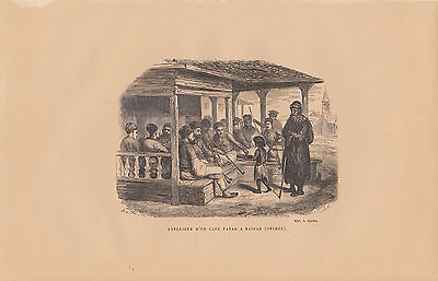 #ad * RUSSIA Hand Drawn Print 1853 Cafè Tatar a Baidar Crimee Typ.Claye $35.00