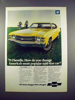 #ad 1971 Chevrolet Chevelle Car Ad Most Popular Car $19.99