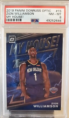 #ad 2019 Panini Optic ZION WILLIAMSON My House Rookie Card #15 PELICANS RC PSA 8 NM $12.00
