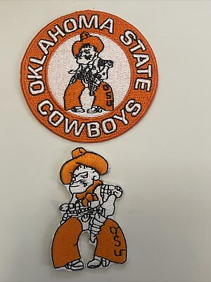#ad 2 OSU Oklahoma State Cowboys quot;Aamp;M Collegequot; Vintage Iron On Patches patch lot $9.79