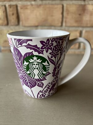 #ad Starbucks 2017 Purple Floral Holiday Coffee Mug 10 Oz $12.00