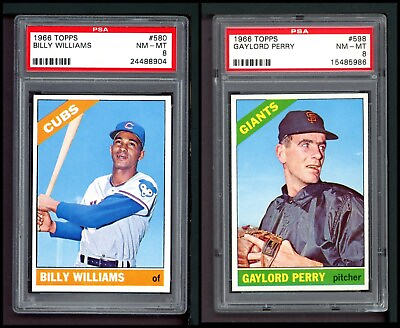 #ad 1966 Topps Baseball High Number Complete Set Cards #523 to #598 8 NM MT $12140.00