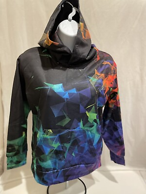 #ad New Kids Sweatshirt Small Colorful Geometric Hooded $12.00