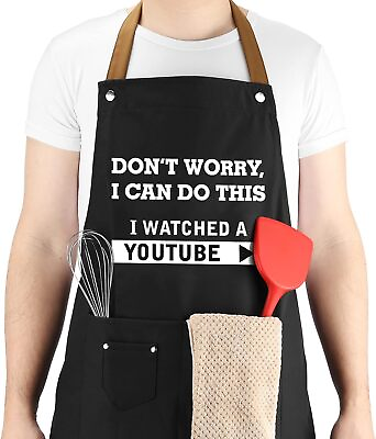 #ad Funny Adjustable Apron with Pockets $8.49