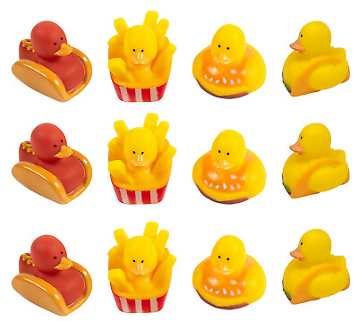 #ad Fast Food Rubber Duckies 2quot; Standard Size. 12 Pack Cute Duck Bath Toy $15.99
