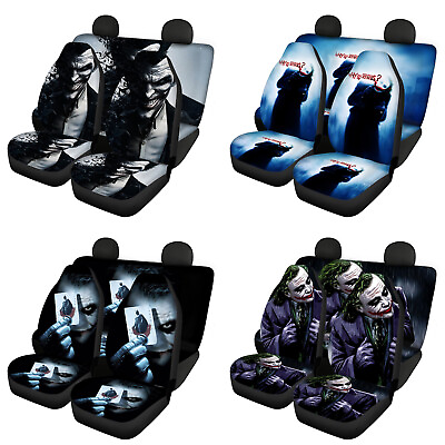 #ad Joker Car Seat Cover Set Front Rear 5 Seats Universal Car Truck Seat Protector $63.64
