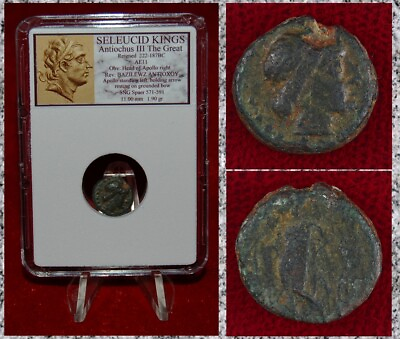#ad Ancient GREEK Coin Seleucid King ANTIOCHOS III THE GREAT Apollo With Arrow $49.00