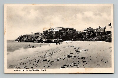 #ad Crane Hotel Barbados West Indies vintage postcard unposted Beach Black and White $5.99