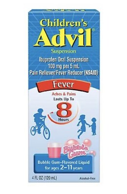 #ad Advil Liquid Childrens Suspension Fever amp; Pain Bubble Gum Flavor 4 OZ $10.85