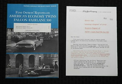 #ad 1960 quot;FORD FALCON amp; FAIRLANE 500quot; BROCHURE LEE IACOCCA LETTER FROM FORD RARE $34.95