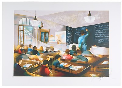 #ad quot;Classroomquot; by Raymond Poulet Signed Lithograph Limted Edition of 250 w CoA $246.74