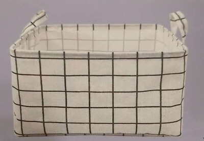 #ad 4 pack Storage Baskets Bins Cabinet Fabric Container Basket w Handle White Black $34.90