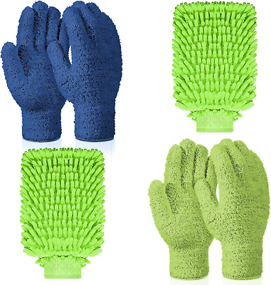 #ad 2 Pairs Microfiber Dusting Mitt Gloves with 1 Pair Microfiber Dusting Mitt Washa $18.74