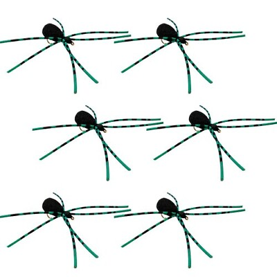 #ad 6 Foam Spider Flies Green Black #16 Fly Fishing Set for Bluegill amp; Trout $10.99