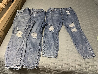 #ad EUC Judy Blue Acid Wash Distressed Jeans Size 16W Boyfriend Fit $34.99
