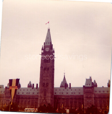 #ad Vintage Found Photo 1970s Peace Tower Canada Tourists Visiting City Shot $5.99