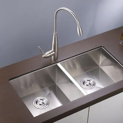#ad 32quot; Modern Double Bowl Undermount Kitchen Sink Catering Stainless Steel Sink US $149.00