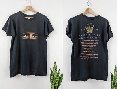 #ad Vintage Michael Jackson T shirt Merch Dangerous 1992 93 World Tour Single Stitch $21.99