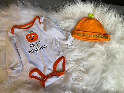 #ad Baby Boy My First Halloween 0 3 Month 2 Piece Set $10.99