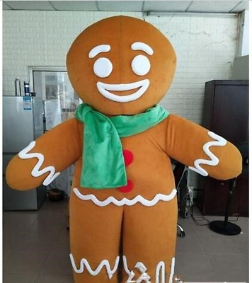 #ad Halloween Adult Funny Gingerbread Man Mascot Christmas Fancy Dress AD Costume $267.33
