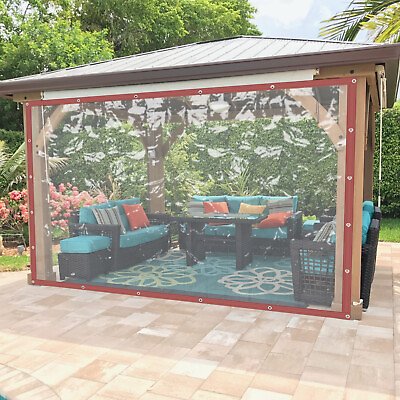 #ad Commercial Water Sun proof PVC Vinyl Clear Awning Canopy Patio Roll Up Curtain $74.81