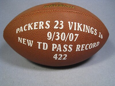 #ad 2007 Packers Vikings New TD. Pass Record Spalding Football $199.99
