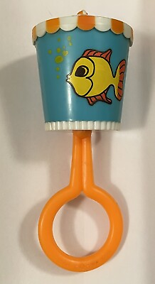 #ad #ad Evenflo Vintage Carnival Fish Baby RATTLE Circus Colors Collectible Chime Works $11.49