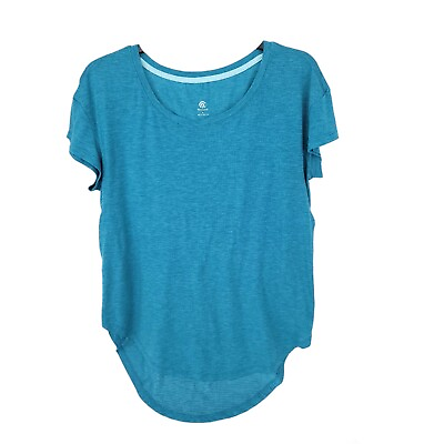 #ad Champion Shirt Womens Medium C9 Pullover Stretch Athletic Logo Short Sleeve $11.70