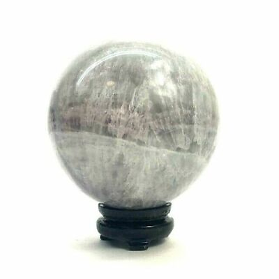 #ad Natural Quartz Crystal Sphere Ball with Rosewood Stand 3 1 4quot; Nice as pictured $49.26