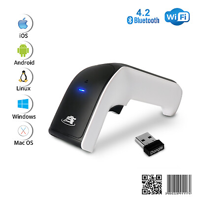 #ad Wireless 2D Bluetooth Barcode Scanner: 3 in 1 Rechargeable 1D and 2D QR Code $57.97