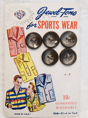 #ad Vintage Button Card Jewel Tone for Sportswear Collectible Gray $5.00