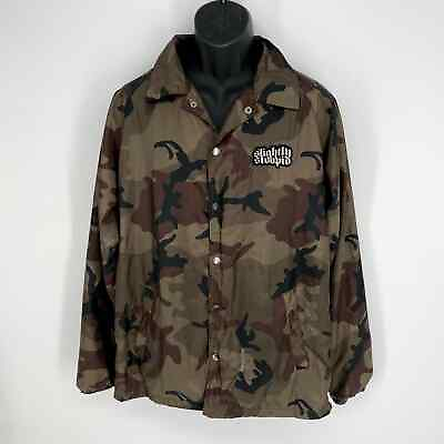#ad Slightly Stoopid Windbreaker Limited Edition Camo Jacket L *FLAW* Green Brown $44.99