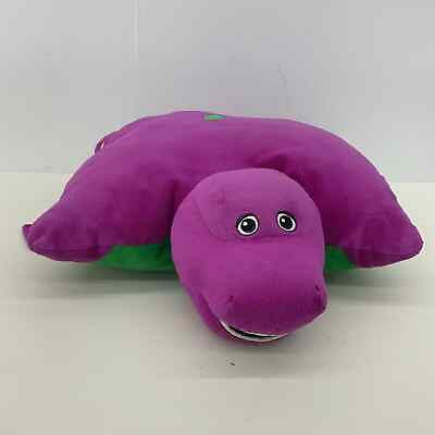 #ad Super Soft Cuddly Vintage Pillow Pets Purple Barney the Dinosaur Large Plush $40.00