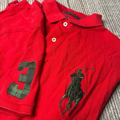 #ad Polo Ralph Lauren Men#x27;s XL Short Sleeve Polo 100% Cotton Red Big Pony $29.99