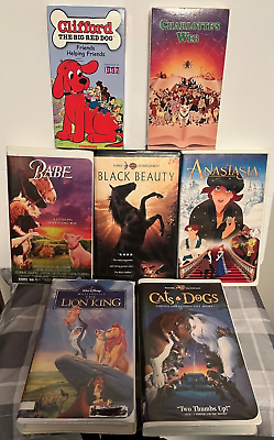 #ad Kids amp; family vintage VHS Lot of 7 Cats amp; Dogs Babe Black Beauty etc $9.76