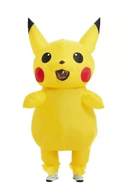 #ad Inflatable Costume Pikachu Mascot Outfit for Halloween Cosplay Party Adult $29.99