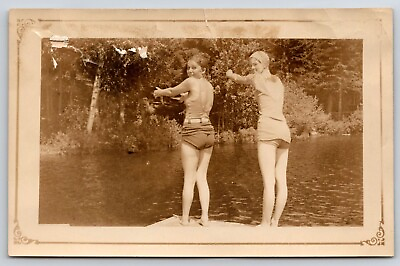 #ad Photograph Photo Vintage Family Vintage Picture Photo Swimming 1930#x27;s Women Dive $13.59
