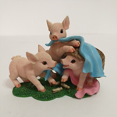 #ad Hamilton Farm Livin Piglets Collection quot;Tumble Dryquot; Three Lil Pigs Figurine $10.00