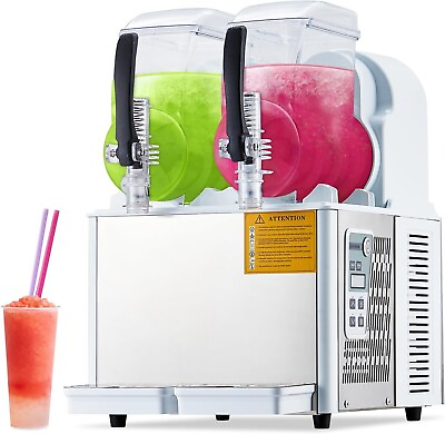 #ad Commercial Slushy Machine 4L X 2 Tanks Frozen Margarita Slush Maker 110V 370W $619.99