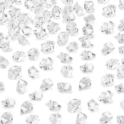 #ad 550PCS Fake Ice Rocks Acrylic Ice Cubes Clear Rocks Fake Diamonds Clear Plas... $16.65
