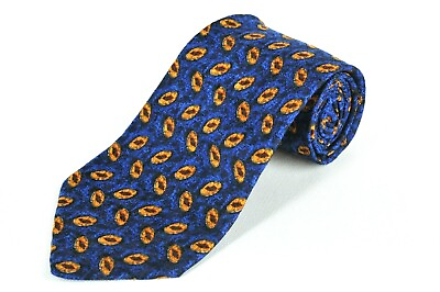 #ad JZ Richards Men#x27;s Tie Blue amp; Gold Pebble Printed Silk Necktie 58 x 3.5 $29.99