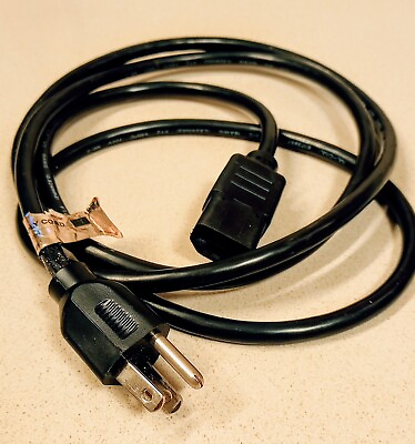 #ad 6ft Computer Monitor Power Cord Black Used $9.00