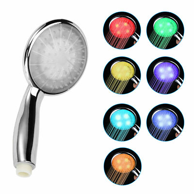 #ad 7 LED Colors Changing: Colorful Shower Head Home Bathroom Water Glow Light New $8.73