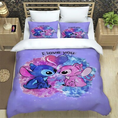 #ad Disney Cartoon Bedding Set Cover Pillowcase Children Adult King Queen Twin Size $99.99