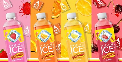 #ad Sparkling Ice Water Starburst Flavors Zero Sugar FULL CASES NEW FLAVORS $32.99