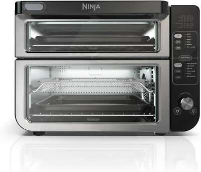 #ad Ninja 12 in 1 Double Oven with FlexDoor DCT401 Stainless Steel Black NEW $200.00
