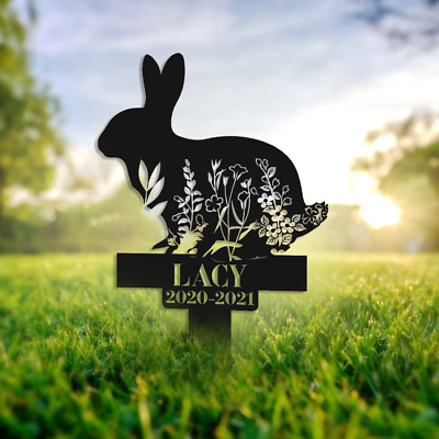 #ad Custom Bunny Memorial Stake Remembrance Bunny Stake Garden Bunny Decor Bunny $71.24