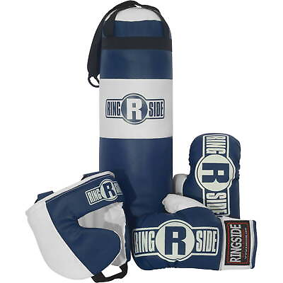 #ad Kids Boxing Set with Mini Heavy Bag Gloves and Headgear Royal Blue $23.58