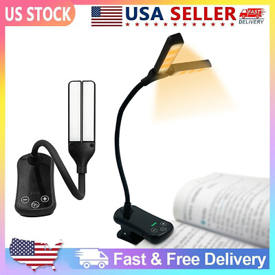 #ad LED Book Light Rechargeable Reading Book Light Portable Clip On Travel Flexible $17.62